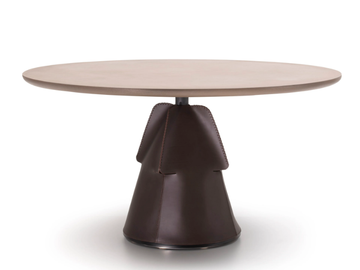 DS-615 - Round leather dining table with stone top by de Sede - view 2